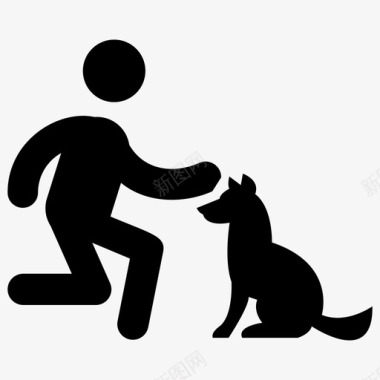 坐狗驯狗师服从训练图标图标