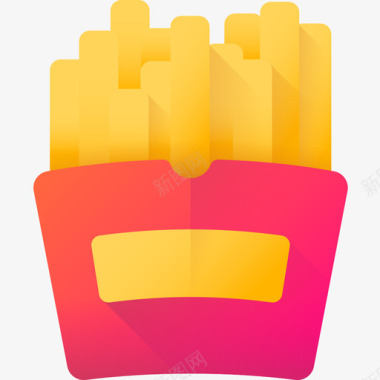 炸薯条食品配送22彩色图标图标