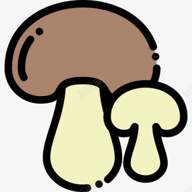 蘑菇水果蔬菜9线形颜色图标图标