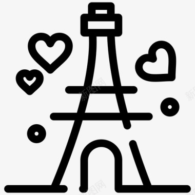 塔楼埃菲尔铁塔心图标图标