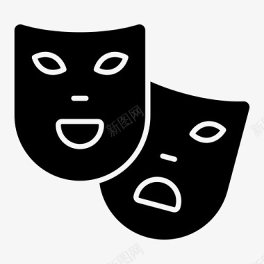 面具戏剧狂欢节图标图标
