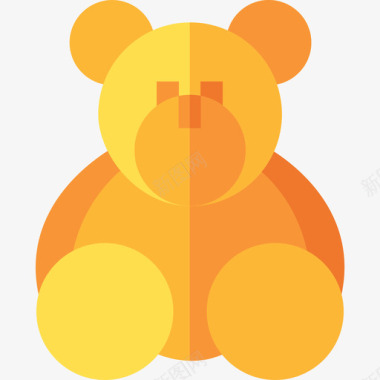 泰迪熊儿童玩具6扁平图标图标