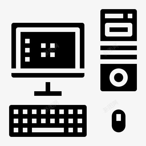 电脑键盘鼠标图标svg_新图网 https://ixintu.com 教育 电脑 科技 立体式 键盘 鼠标