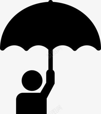 人伞保护伞雨图标图标