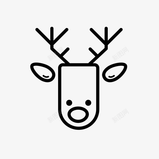 驯鹿圣诞节图标svg_新图网 https://ixintu.com 圣诞节 驯鹿
