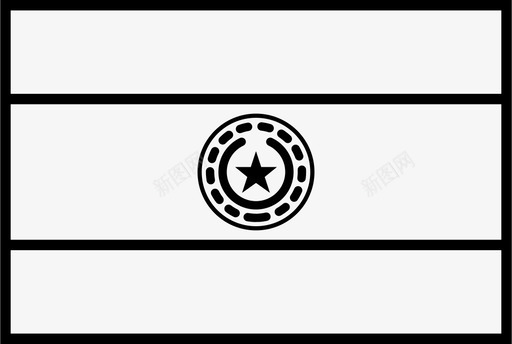 巴拉圭国旗简化轮廓世界国旗图标图标