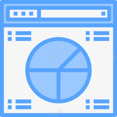 饼图网站浏览器4蓝色图标图标