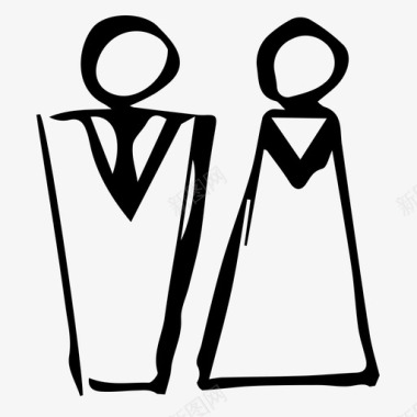 男人和女人涂鸦洗手间图标图标