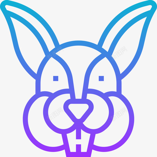 兔子动物头3梯度图标svg_新图网 https://ixintu.com 兔子 动物 梯度