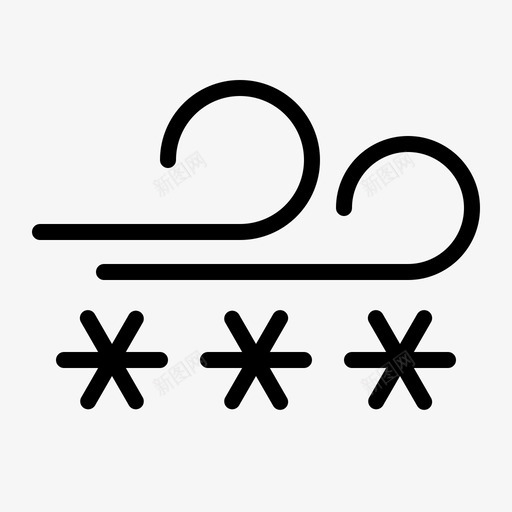 暴风雪云下雪图标svg_新图网 https://ixintu.com 下雪 云 天气 天气线 暴风雪