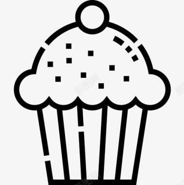 纸杯蛋糕甜点和糖果8直线型图标图标