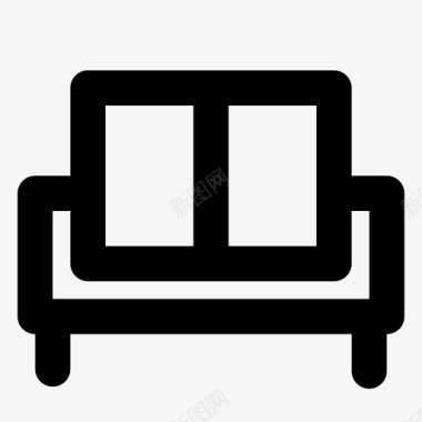 中型沙发公寓家具图标图标