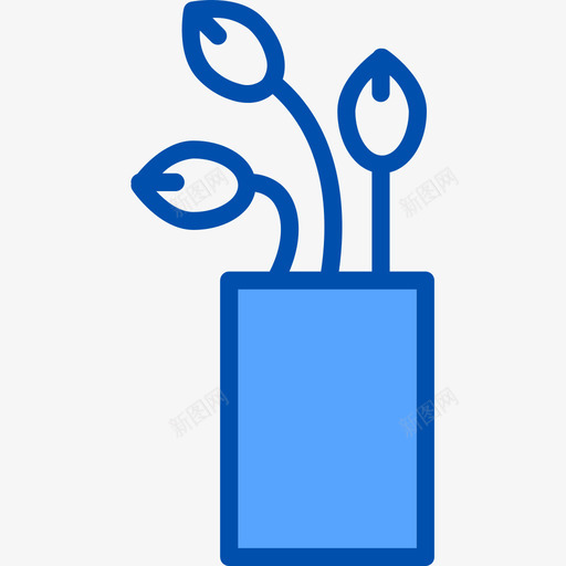 花瓶家具34蓝色图标svg_新图网 https://ixintu.com 家具 花瓶 蓝色