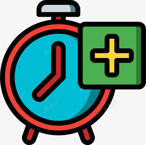 闹钟动作和提醒3线性颜色图标svg_新图网 https://ixintu.com 动作和提醒3 线性颜色 闹钟
