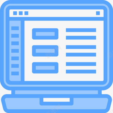 互联网笔记本电脑浏览器5蓝色图标图标