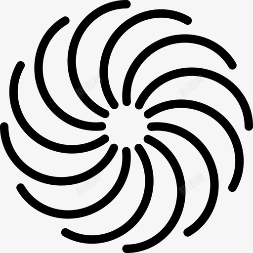 涡旋物理8线性图标svg_新图网 https://ixintu.com 涡旋 物理 线性