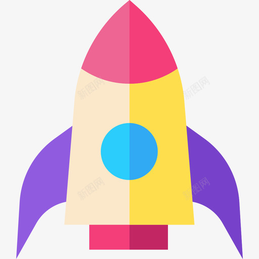 火箭儿童玩具6扁平图标svg_新图网 https://ixintu.com 儿童玩具6 扁平 火箭