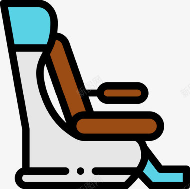 椅子美发与美学15线性颜色图标图标