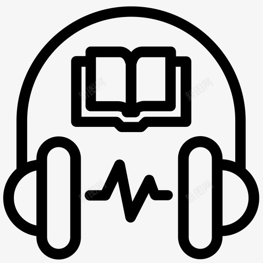 学习聆听音频浏览器图标svg_新图网 https://ixintu.com 在线学习大纲 学习聆听 浏览器 耳机 音频