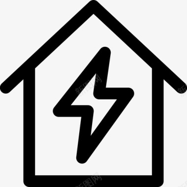 家庭能源闪光灯房子图标图标