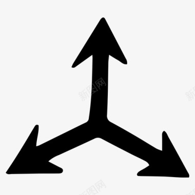 三箭头输出方向路径图标图标
