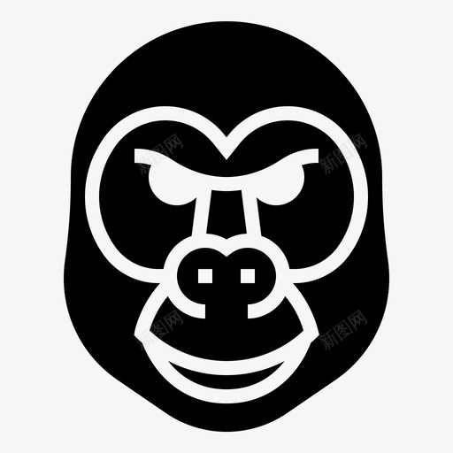 大猩猩动物猿图标svg_新图网 https://ixintu.com 动物 动物头像 大猩猩 猴子 猿 野生