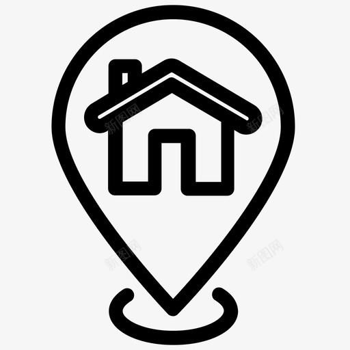 房子位置别针财产图标svg_新图网 https://ixintu.com 位置 别针 房地产 房子 概述 财产