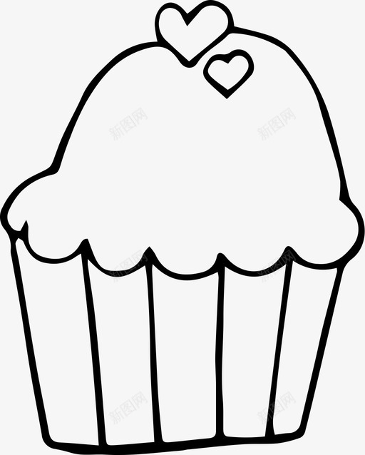 手绘纸杯蛋糕手绘蛋糕甜点图标svg_新图网 https://ixintu.com 手绘 甜点 甜食 纸杯 蛋糕 食物