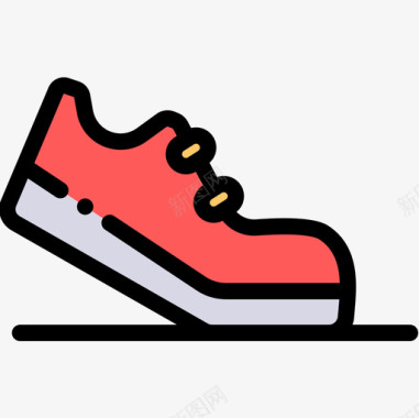 运动鞋积极的生活方式16线性颜色图标图标