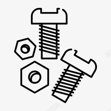 螺栓螺母螺钉图标图标