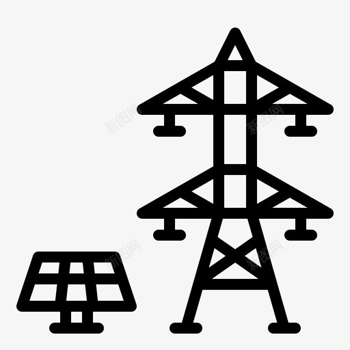 太阳能板生态能源图标svg_新图网 https://ixintu.com 太阳能 太阳能板 屋顶 生态 能源