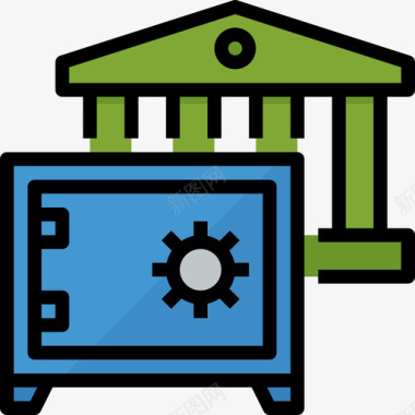 保险箱银行35线性颜色图标图标