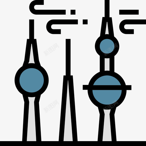 科威特亚洲国家地标4个线条颜色图标svg_新图网 https://ixintu.com 4个 亚洲国家 地标 科威特 线条 颜色