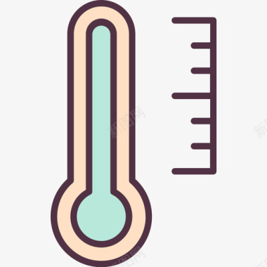 温度计测量2线性颜色图标图标