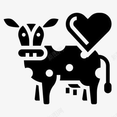 牛生命牲畜图标图标