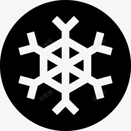 雪花北极12填充图标svg_新图网 https://ixintu.com 北极 填充 雪花