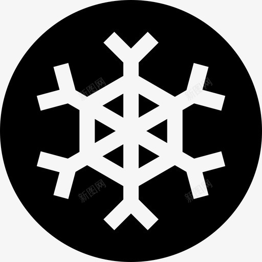 雪花北极12填充图标svg_新图网 https://ixintu.com 北极 填充 雪花