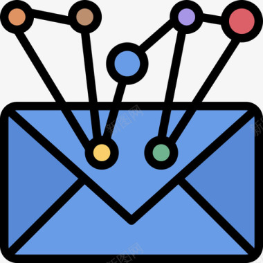 邮件网络技术3线颜色图标图标