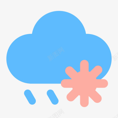 天气图标-雨夹雪图标