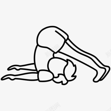 瑜伽孩子运动体操图标图标