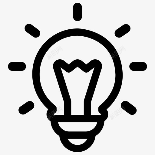 灯泡创意灯光图标svg_新图网 https://ixintu.com 创意 搜索引擎优化营销 灯光 灯泡