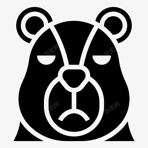 熊动物绘图图标svg_新图网 https://ixintu.com 动物 头像 绘图 股票 野生