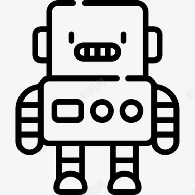 机器人儿童玩具10线性图标图标