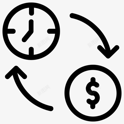 时间就是金钱计划生产力图标svg_新图网 https://ixintu.com ab 地图 就是 旅程 时间 时间管理 生产力 用户 省钱 计划 金钱