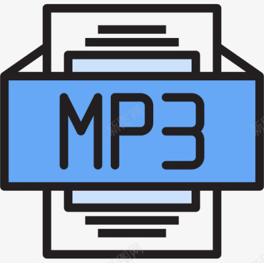 Mp3文件类型2线性颜色图标图标