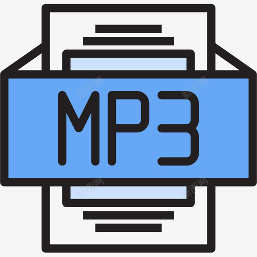 Mp3文件类型2线性颜色图标svg_新图网 https://ixintu.com Mp3 文件 类型 线性 颜色