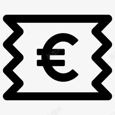 欧元账单发票图标图标