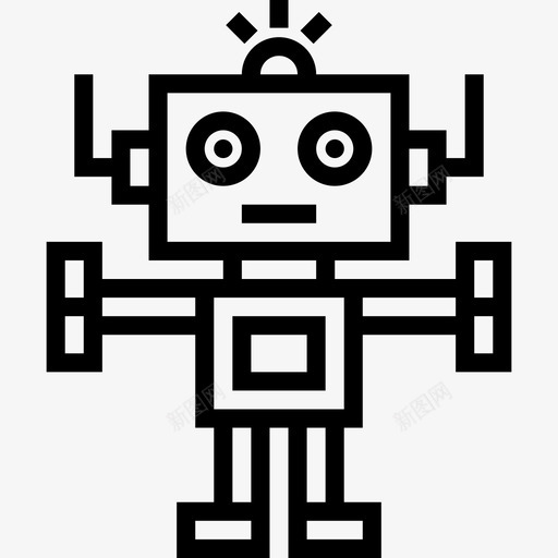 机器人玩具童年3线性图标svg_新图网 https://ixintu.com 机器人 玩具 童年 线性