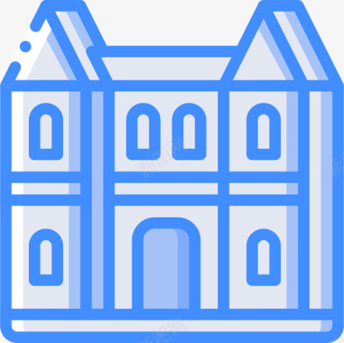 豪宅住宅4蓝色图标图标