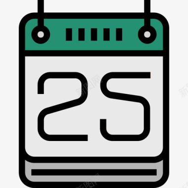 日历数据保护22线性颜色图标图标